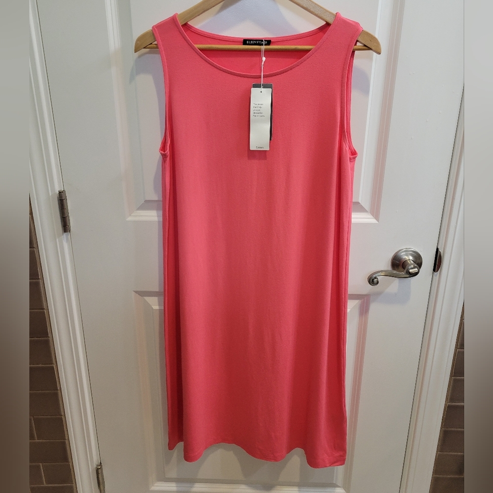 NWT Eileen Fisher pink sleeveless shift dress